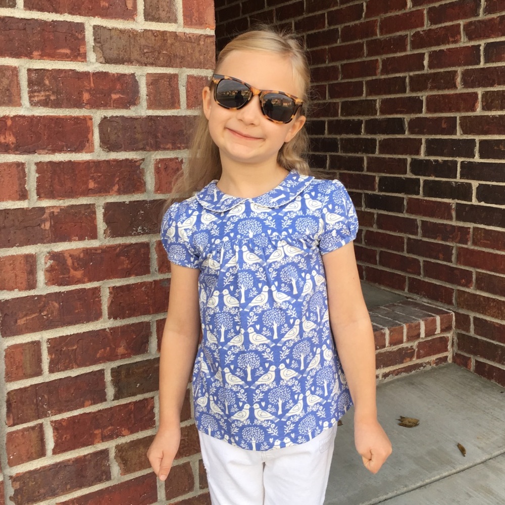 Mini Boden Shirt-cotton knit lovebird print